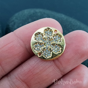Gold Snowflake Connector, Micro Pave Charms, Snowflake Charms, Zirconia Charms, Bridal Jewelry, Pave Snowflake, Snowflake Bracelet