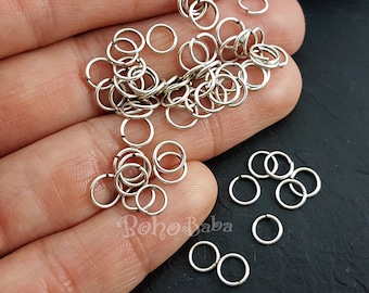 Anillos de salto plateados, anillos de salto de plata de 6 mm, anillos de salto de plata, anillo de salto abierto, 70 piezas