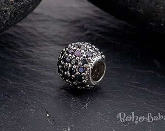 Cuentas micro pavé, cuentas pavé plateadas, cuentas de diamantes de imitación, cuentas pavé, cuentas de bola Shamballa, cuentas espaciadoras, cuentas pavé de circonita, cuentas de bola pavé