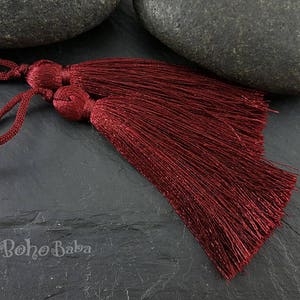 Burgundy Tassel, Silk Tassel, Thread Tassel, Tassel Findings, Tassel Necklace, Jewelry Supplies, Tassel Jewelry, 2pc
