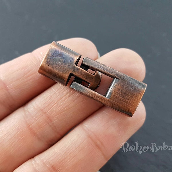 Brushed Copper Toggle Clasp, Licorice Findings, Toggle Bracelet Clasp, Licorice Clasp, Leather Bracelet, Men Bracelet, Leather Clasp, 2 Sets