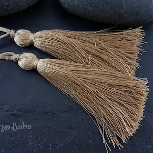 Sand Brown Silk Tassel, Silk Tassel, Thread Tassel, Tassel Findings, Tassel Necklace, Jewelry Supplies, Tassel Jewelry, 2pc