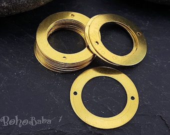 Brass Hoop Connectors, Large Loop Connectors, Circle Connectors, 25mm, Brass Circle, Geometric Jewelry, Raw Brass Connector, 10 Pc