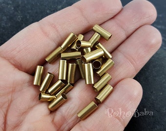 Brass Tube Beads, (4x13mm), Raw Brass Spacer Tubes, Plain Tube Bead, Brass Jewelry Findings, 50 Pc