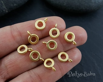 Mini Gold Bails, Bead Bail, Gold Bails, Charm Holder, Cord Bails, Slider Bead Bail, Bracelet Bails, Charm Bails, Mini Bails, 10 pc