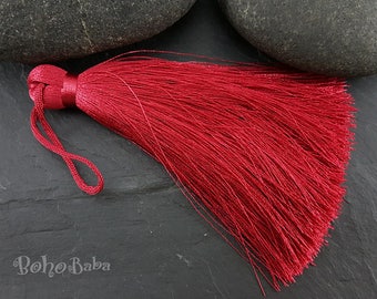 Red Tassel, Large Tassel, Silk Tassel, Silk Thread Tassel, Pendant Tassel Findings, Tassel Necklace, Jewelry Supplies, Tassel Jewelry, 1pc