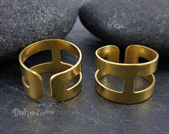 Raw Brass Ring Blank, Adjustable Brass Rings, Brass Ring Base, Raw Brass Findings, 4 Pc