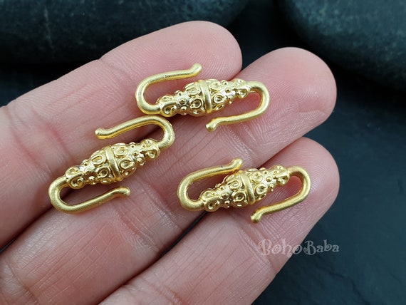 Gold S Clasp, Gold Necklace Clasps, Gold S Hook Clasp, Bracelet Findings,  Gold Plated Toggle, Necklace Clasp, S Clasp, 2 pc