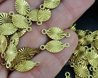 Brass Wavy Semicircle Connectors Raw Brass Wavy U Earrings and Pendant