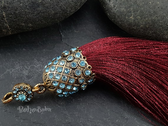 Blue Glass Beads, Rustic Glass Cube Beads, Square Beads, Necklace Beads,  Glass Pendant Beads, Turkish Lampwork Beads, Handmade Glass Beads 