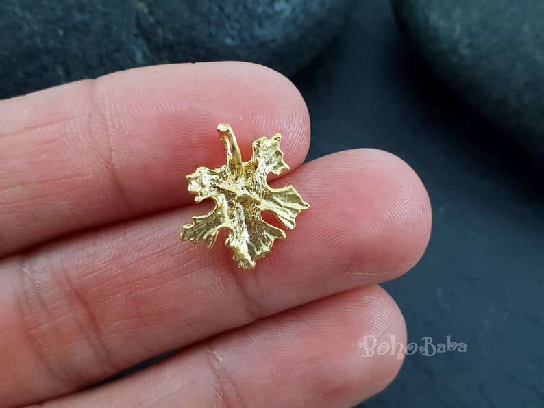 Leaf Drop Charms Gold Leaf Charms Mini Leaf Charms 8 Pc Jewelry Supplies Gold Jewelry Findings