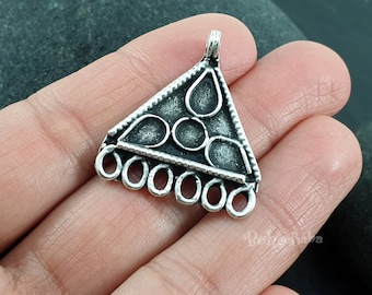 Connecteur tribal multibrins, ébauches de boucles d'oreilles pour lustre en argent, bijoux bohèmes, connecteur multi-boucles
