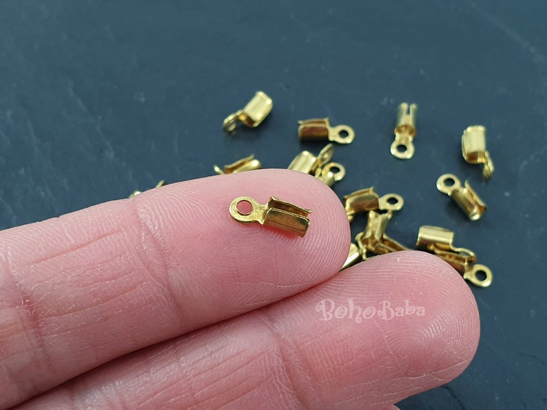 Raw Brass Cord Ends Cord Tip Clapms Mini Cord Clasps Mini Etsy UK