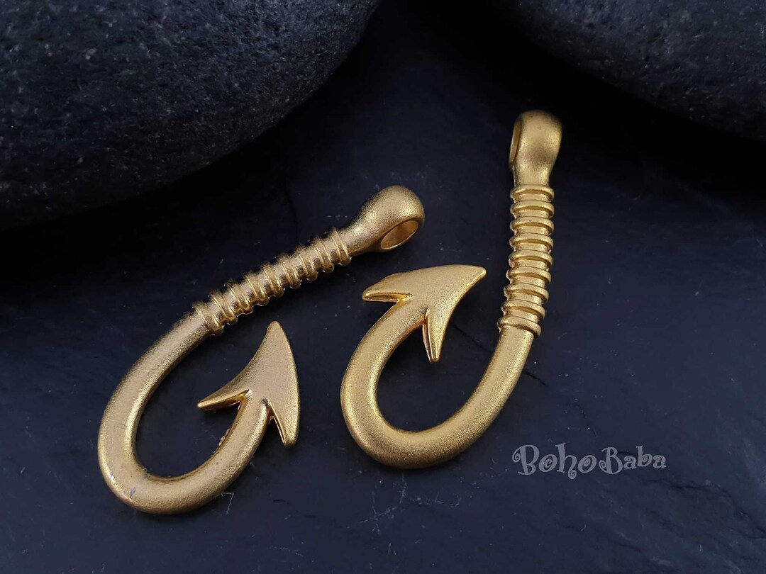 Gold Fish Hook Clasps, Gold Hook Clasp, Bracelet Findings, Gold Plated Toggle, Fish Hook Clasp