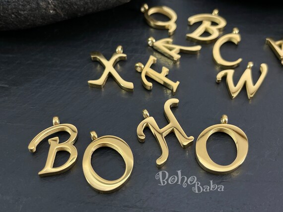 Gold Alphabet Letter Charms Gold Plated Initial Charms Initial