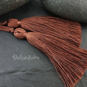 Brown Silk Tassel, Silk Tassel, Thread Tassel, Tassel Findings, Tassel Necklace, Jewelry Supplies, Tassel Jewelry, 2pc