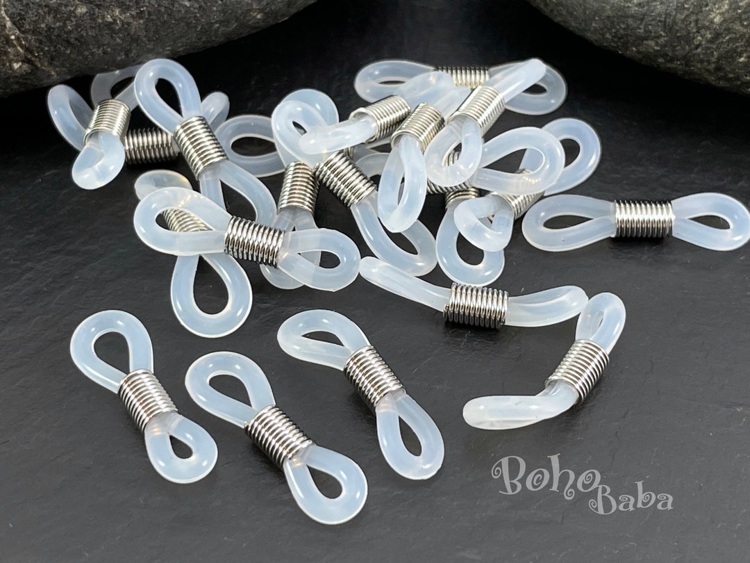 Eyeglass Holders, Eye Glass Holder Ends, Opaque Rubber Eyeglasses Chain