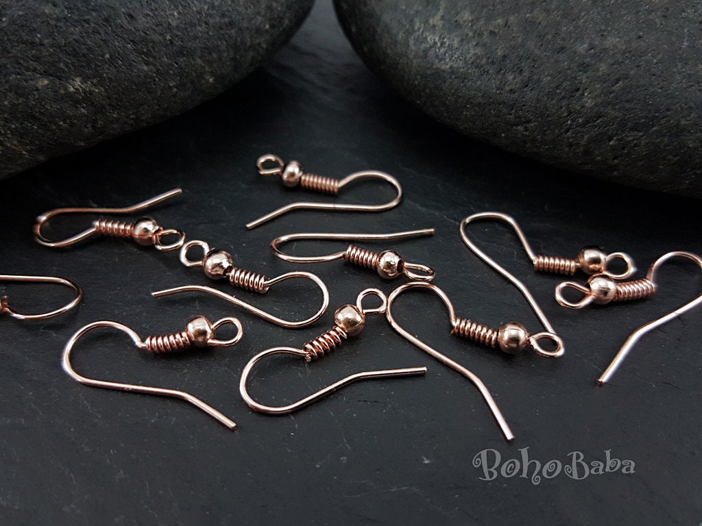 Rose Gold Earring Hooks Rose Gold Ear Wire Earring Blanks Fish