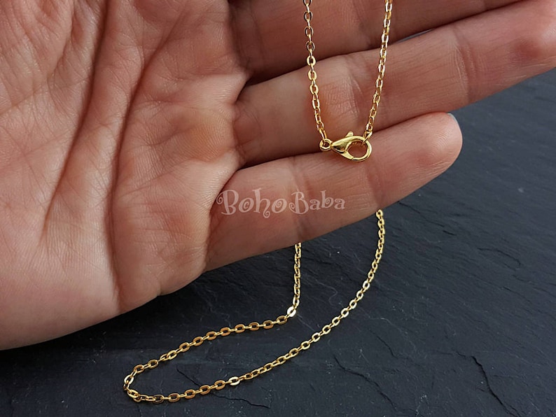 Gold Chain With Lobster Clasp Gold Plated Ready Necklace Etsy UK