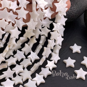 Perlmutt-Sternperlen, 1 Strang natürliche Süßwassermuschel 10mm Sternperlen