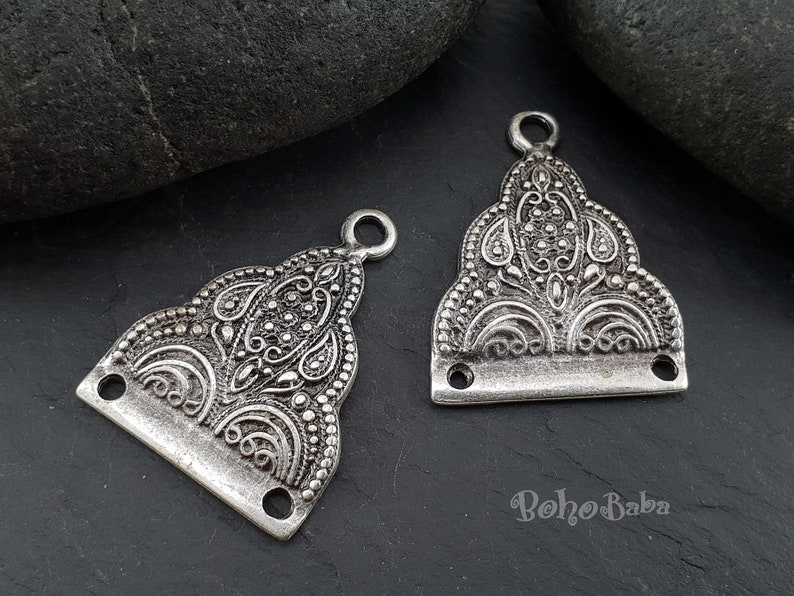 Boho Jewelry Tribal Findings Multi loop Earrings Silver Earrings Tribal Connectors Multi Strand Connectors Chandelier Earrings 2 Pc