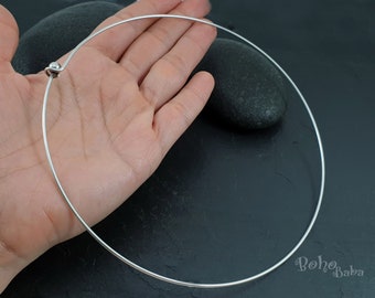 Silver/Copper Alloy Round Wire Neck Wire Choker Necklace Bullock&Dorchester Col Silver/Copper Alloy Round Wire Neck Wire Choker Necklace Bullock&Dorchester Col