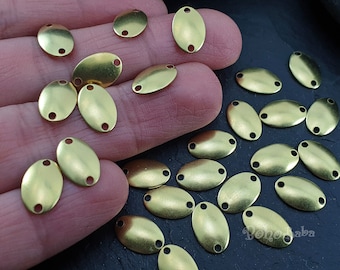 Raw Brass Oval Connectors, Brass Connectors, Oval Connectors, Geometric Jewelry, Raw Brass Connector, Oval Blanks, Oval Stamping Tags, 50 Pc