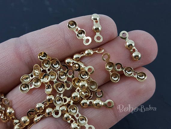 40 pc Silver Findings Silver Plated Fold Over Ball Chain Clasps Silver Plated Crimps Knot Crimps Jewelry Supplies Ball Chain Clasps