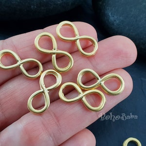 Infinity Connector Charms, Gold Infinity Bracelet, Infinity Charms, Infinity Pendant, Infinity Link, 5Pc