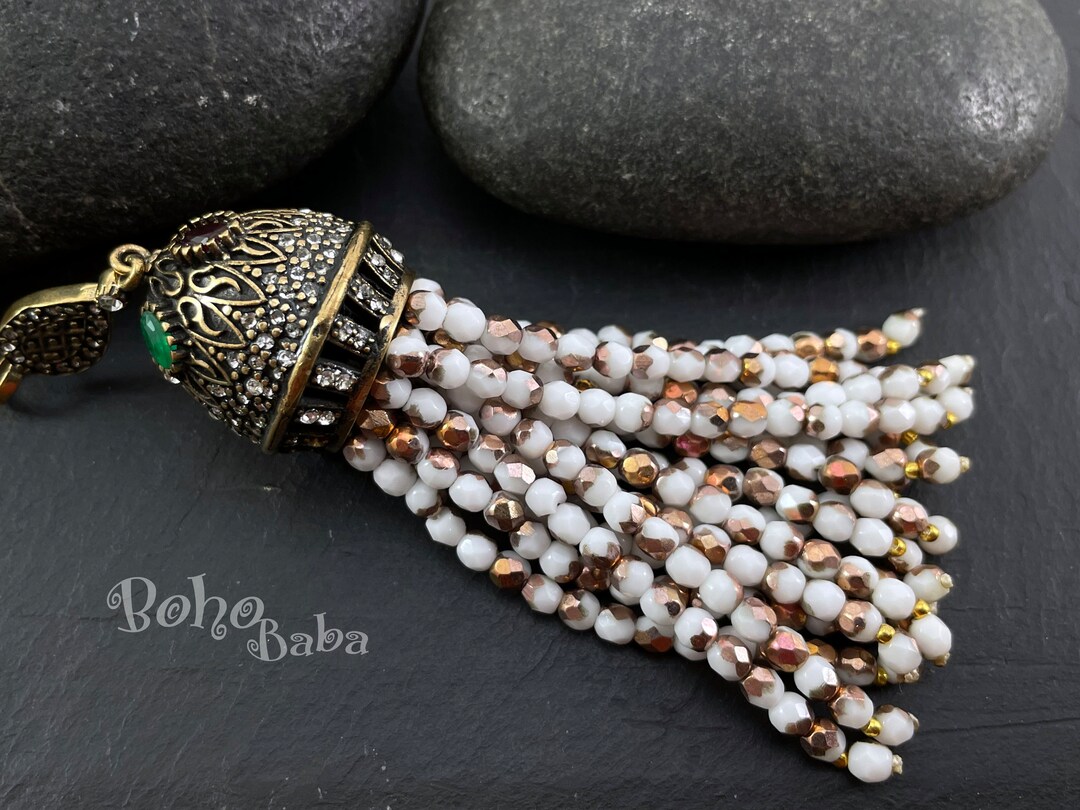 Long Mala diamond tassel necklace – Vivien Frank Designs