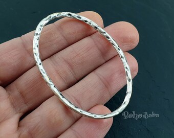 Colgante de círculo ovalado grande, enlace ovalado, aro de plata, conector de aro ovalado, anillo cerrado, círculo de plata, colgante de bucle, aros de pendientes ovalados, 1 pieza