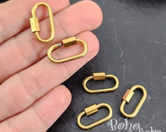 Moschettoni Per Gioielli In Ottone Dorato - 5 Pezzi 25mm, Chiusura A Vite Per Collane - Foto 7