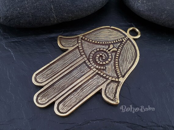 Large on sale hamsa pendant