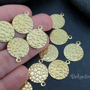 Raw Brass Coin Charms, Brass Coins, Mini Coin Charms, Rustic Coins, Coin Pendants, Coin Findings, Brass Findings, Coin Charms, 20 Pc