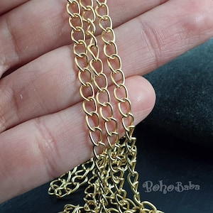 Matte Gold Plated Extender Chain, Gold Extension Chain, Gold Jewelry Chain, 1 Meter, Gold Jewelry Supplies