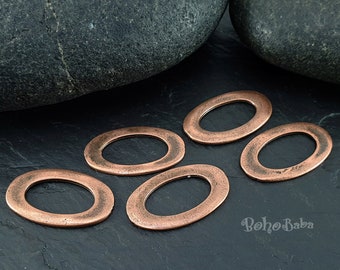 Kupfer Hoop, Ovale Hoop Ringe, Kreis Anhänger, Loop Verbinder, Geschlossener Ring, Kupfer Link, Großer Hoop Anhänger, 4 Stück