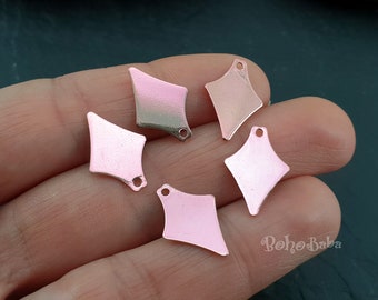 Dijes de punta de flecha de latón chapado en oro rosa, colgantes de punta de lanza, 8 piezas