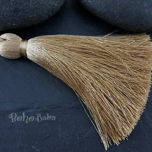 Sand Brown Silk Tassel, Large Tassel, Silk Tassel, Thread Tassel, Tassel Findings, Tassel Necklace, Jewelry Supplies, Tassel Jewelry, 1pc