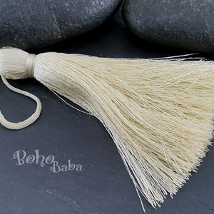 Ivory Beige Tassel, Large Tassel, Silk Tassel, Thread Tassel, Tassel Findings, Tassel Necklace, Jewelry Supplies, Tassel Jewelry, 1pc