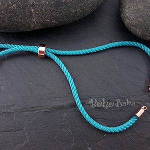 Cord Bracelet, Friendship Bracelet, Adjustable Bracelet Blanks, 3mm Cord Bracelet Blanks, Adjustable Sliding Rose Gold Clasp, Cord Connector
