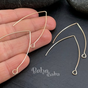 Gold Plated Earring Hooks, Gold Earring Wires, Gold Earring Blanks, 4 Piece (2 Pair)