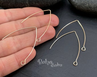 Gold Plated Earring Hooks, Gold Earring Wires, Gold Earring Blanks, 4 Piece (2 Pair)