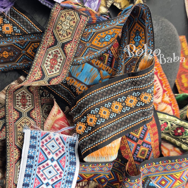 Selection Off Ribbon Mixed Off-cut Jacquard Ribbon Remnants, Card Making, Craft Supplies ...