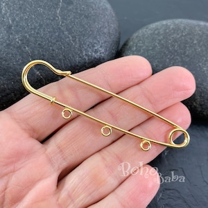 Iron Kilt Pins Brooch, 75mm Large Gold Safety Pin, Gold Brooch Pin, Gold Jewelry Findings, 1 Pc