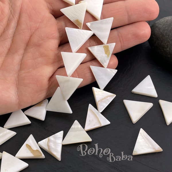 Mother of Pearl Triangle Beads, Natural Freshwater Triangle Beads