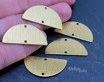 Brass Half Moon Charms Fish Scale Textured Semi Circle Raw - Etsy