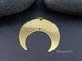 Raw Brass Crescent Charm, Crescent Connector, Large Moon Charm, Crescent Pendant, Brass Findings, Crescent Moon Charm, Moon Pendant, 4 Pc 