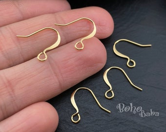 Ganchos para pendientes chapados en oro, alambres para pendientes de oro, bases para pendientes de oro