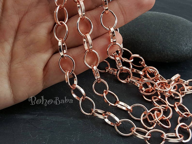 Large Gold Chain 1 Meter Jewelry Supplies Oval Link Chain Necklace Chain Unsoldered Link Cable Chain Gold Chain Rose Gold Chain