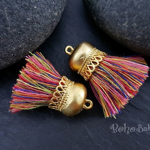 Tassel Earring Charms - Tassel Pendant - Puffy Tassel With